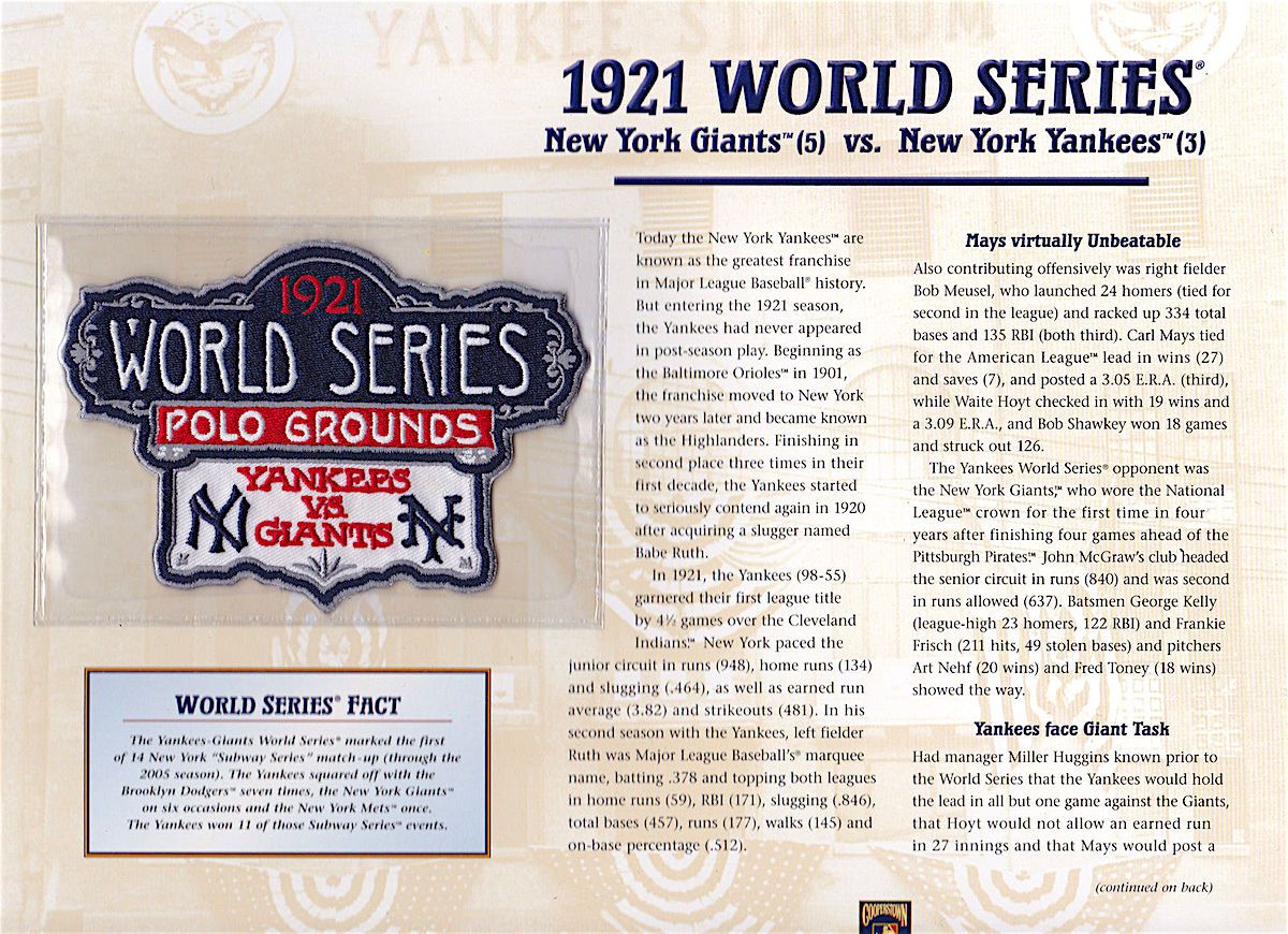 new york giants world series appearances